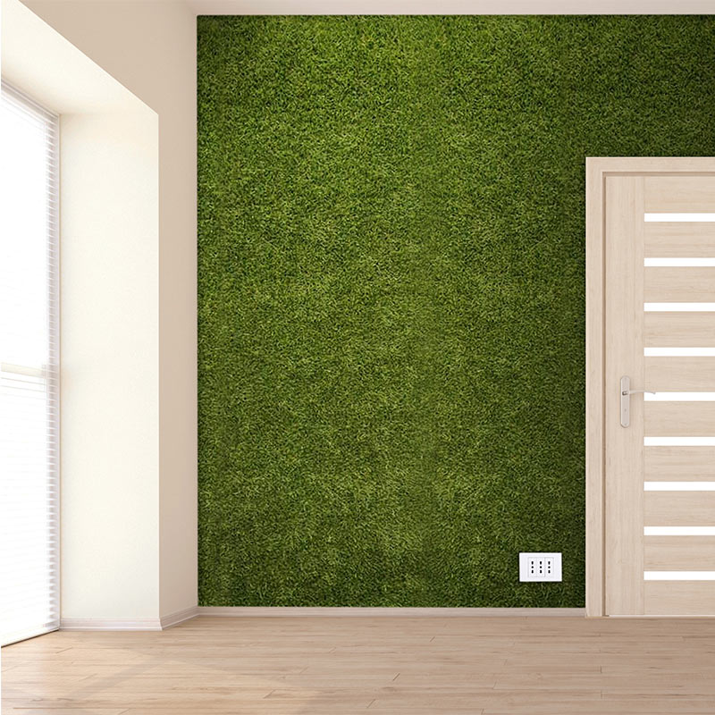 Esempio di pareti in erba sintetica per interni